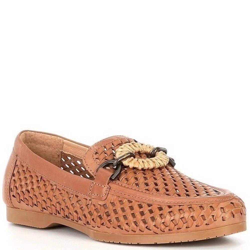 Brioso Presley Leather Loafers Ornamented Brown Flats Sz 10‎